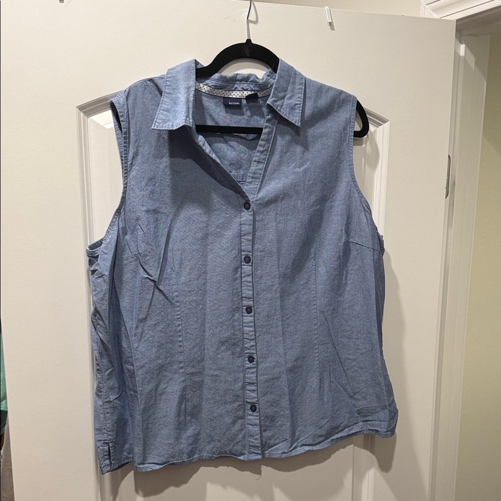 Basic Editions Chambray Blue Denim Shirt